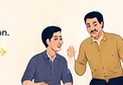 A father introducing a boy