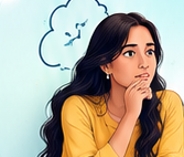 Person thinking about a profile
